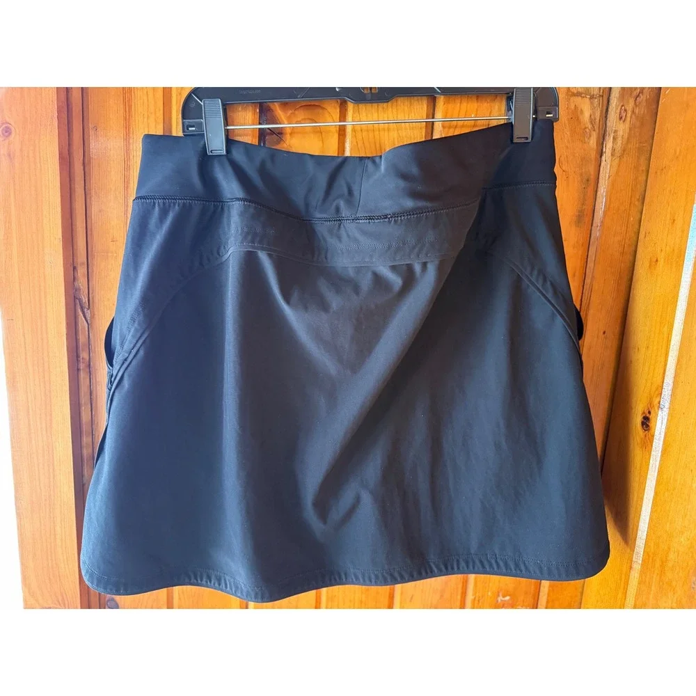 Lands End Womens Black Active Skort Built-In Shorts‎ Size 16 Performance Skirt